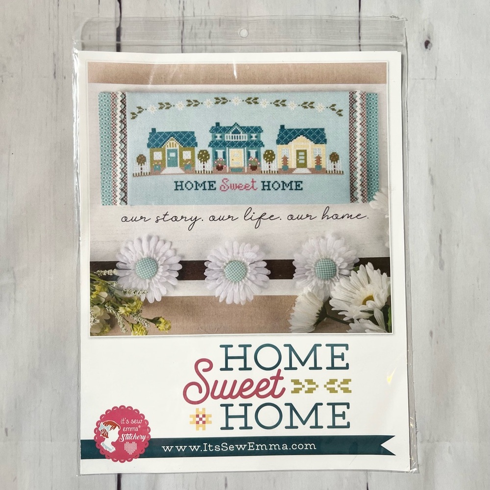 Home Sweet Home Little Row of Houses Cross Stitch Pattern
